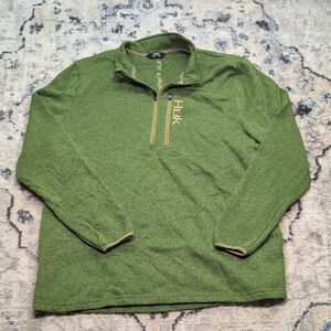 Huk Performance Fishing Men’s XXL Green 1/4 Zip Pullover Sweatshirt